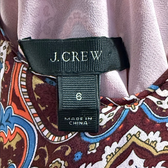 J. Crew Cate Silk Iced Lilac Paisley Flowing Classy Versatile Tank Top Size 6 - Picture 6 of 10